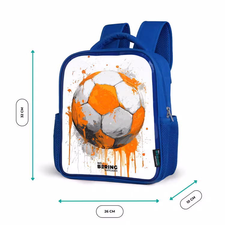 Kinderrucksack - Blau - Fußball - Farbe - Orange — 6