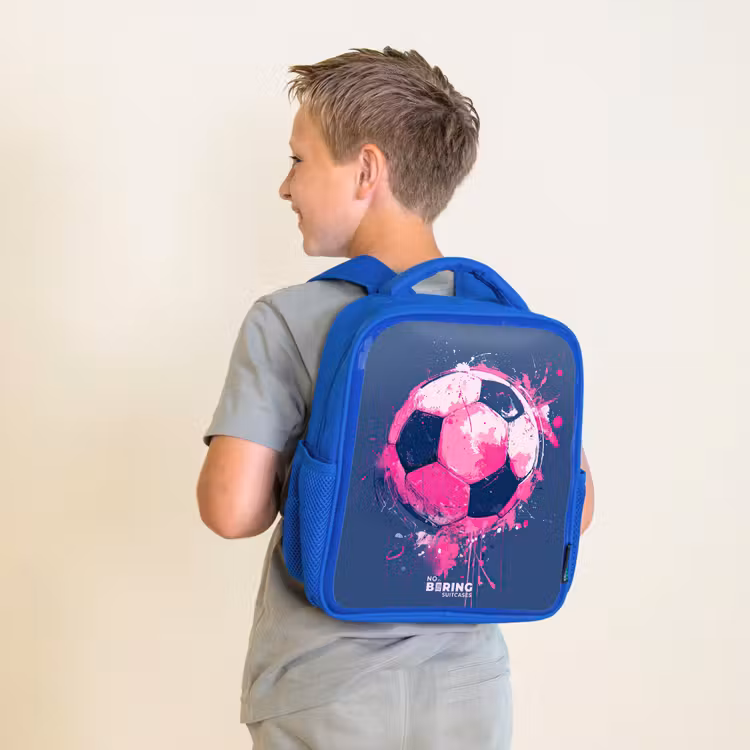 Kinderrucksack - Blau - Fußball - Farbe - Rosa - Blau — 2