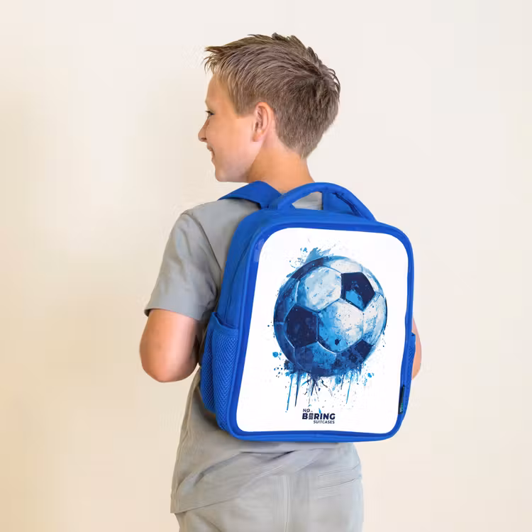 Kinderrucksack - Blau - Fußball - Farbspritzer - Blau - Ball — 2