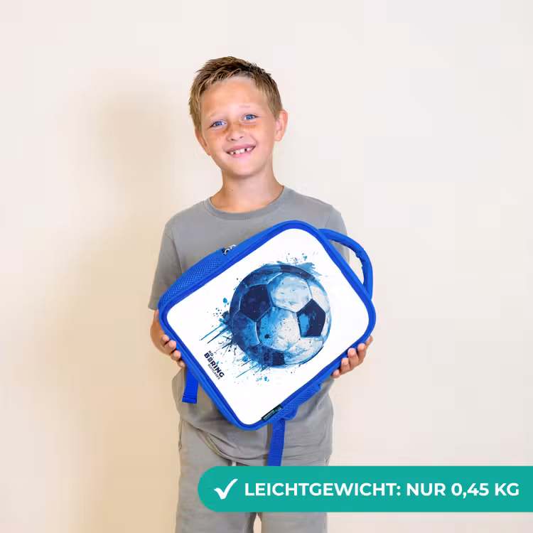 Kinderrucksack - Blau - Fußball - Farbspritzer - Blau - Ball — 4
