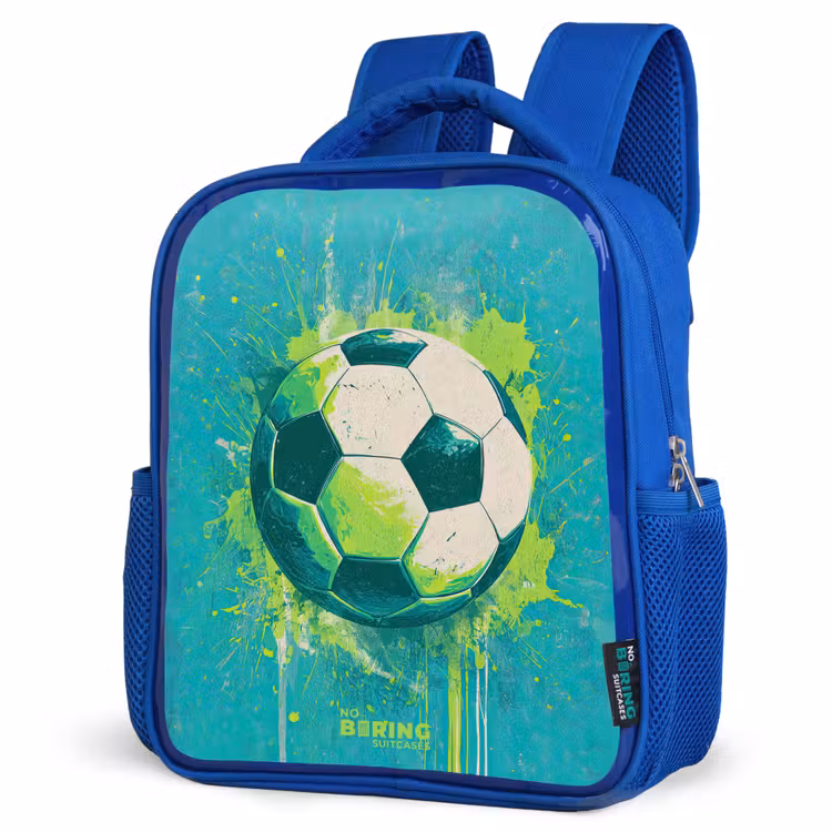 Kinderrucksack - Blau - Fußball - Farbspritzer - Grün - Blau — 7
