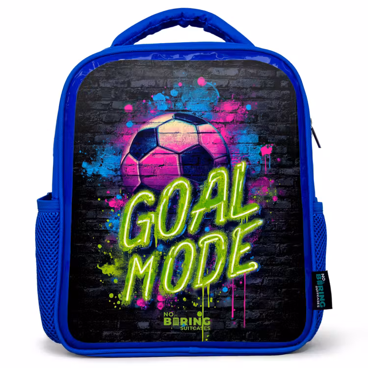 Kinderrucksack - Blau - Neon - Graffiti - Fußball - Farbenfroh — 1