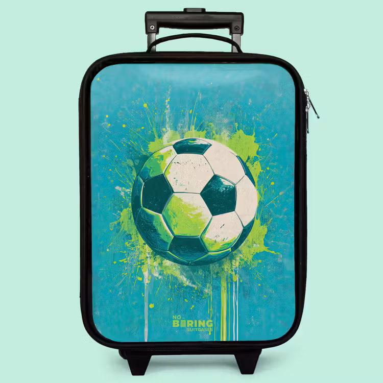 Kinderkoffer - Fußball - Farbspritzer - Grün - Blau — 3
