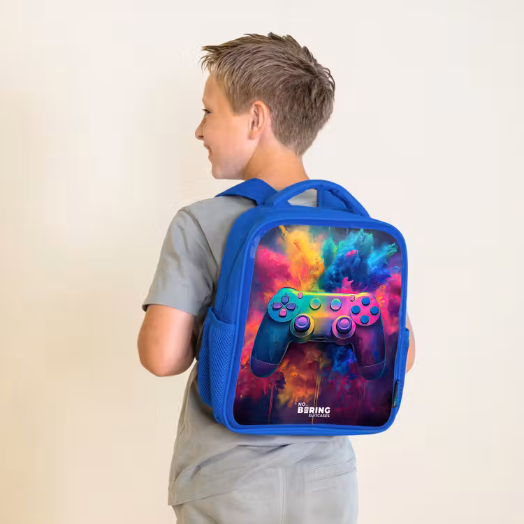 Kinderrucksack - Blau - Spiel - Controller - Bunt - Explosion — 2