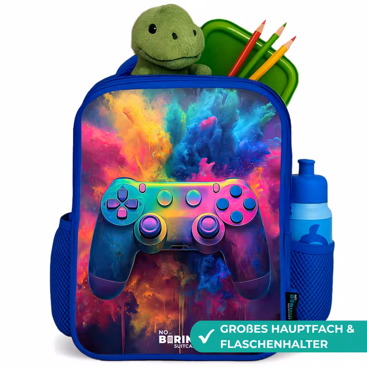 Kinderrucksack - Blau - Spiel - Controller - Bunt - Explosion — 3