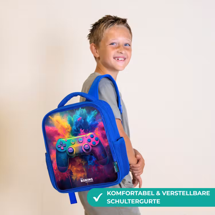 Kinderrucksack - Blau - Spiel - Controller - Bunt - Explosion — 5
