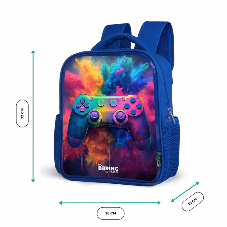 Kinderrucksack - Blau - Spiel - Controller - Bunt - Explosion — 6