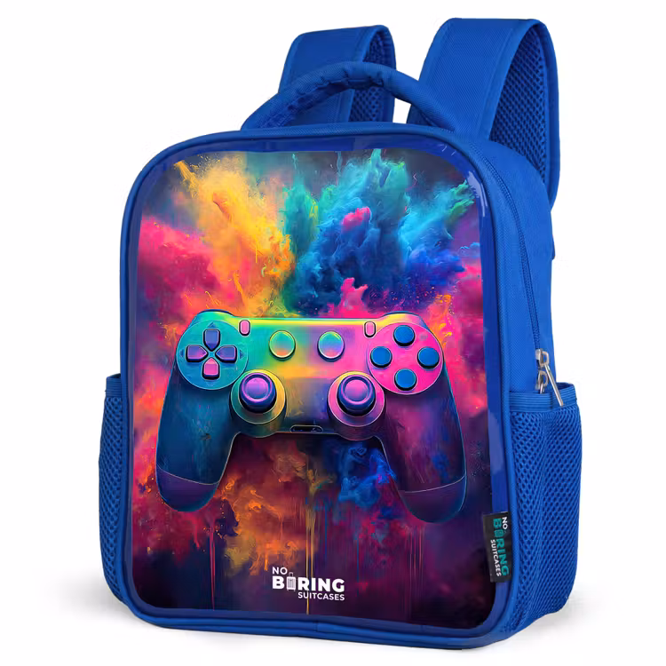 Kinderrucksack - Blau - Spiel - Controller - Bunt - Explosion — 7