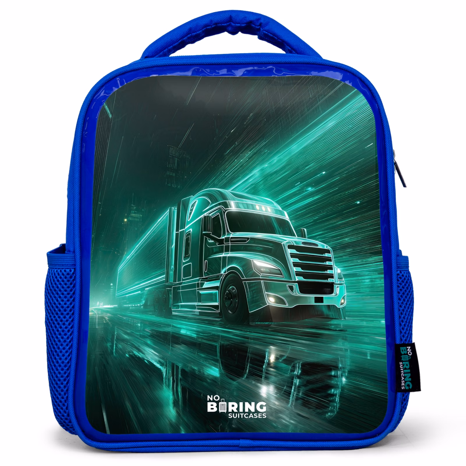 Kinderrucksack - Blau - Lkw - Neon - Grün - Stadt — 1