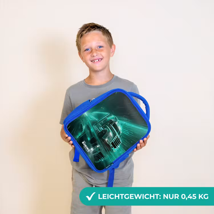 Kinderrucksack - Blau - Lkw - Neon - Grün - Stadt — 4