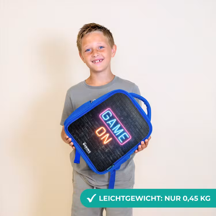 Kinderrucksack - Blau - Spiel - Buchstaben - Neon — 4