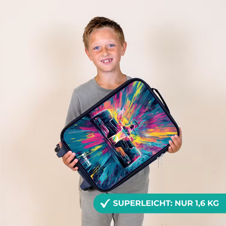 Kinderkoffer - Rennwagen - Explosion - Bunt - Abstrakt — 2