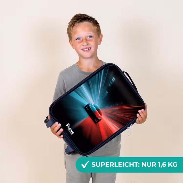 Kinderkoffer - Sportwagen - Lichtstrahlen - Neon - Blau — 2