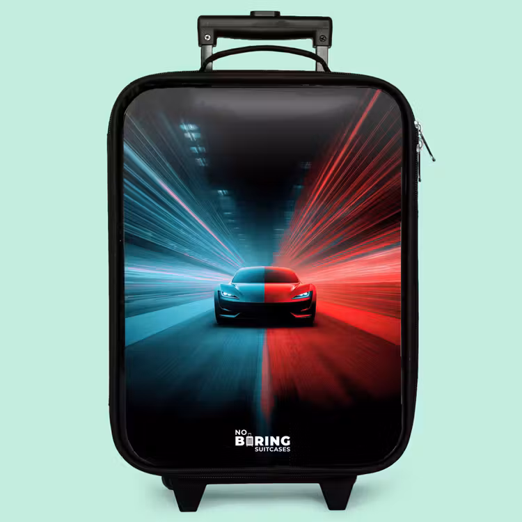 Kinderkoffer - Sportwagen - Lichtstrahlen - Neon - Blau — 3