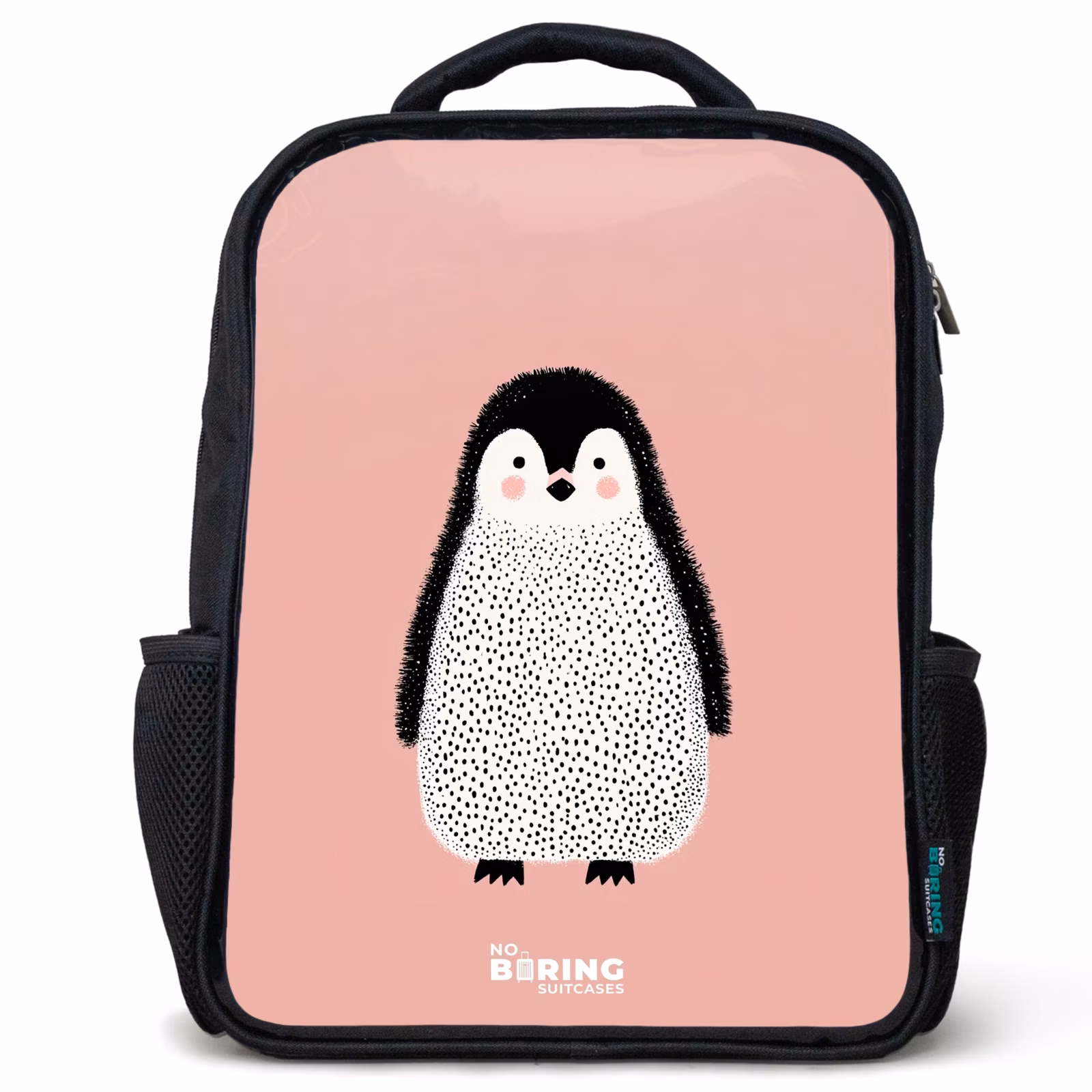 Kinderrucksack - Rosa - Pinguin - Punkte - Rosa - Minimalistisch — 1