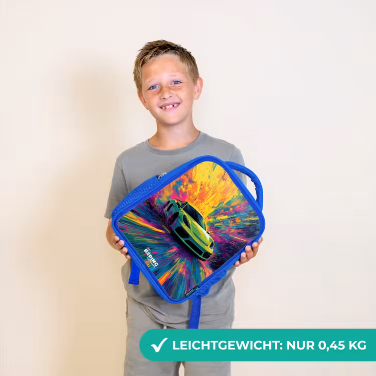 Kinderrucksack - Blau - Sportwagen - Explosion - Farbenfroh - Lackstreifen — 4