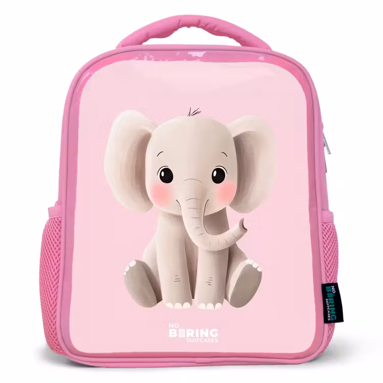 Kinderrucksack - Rosa - Elefant - Baby - Erröten - Illustration — 1