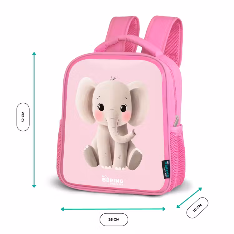 Kinderrucksack - Rosa - Elefant - Baby - Erröten - Illustration — 2