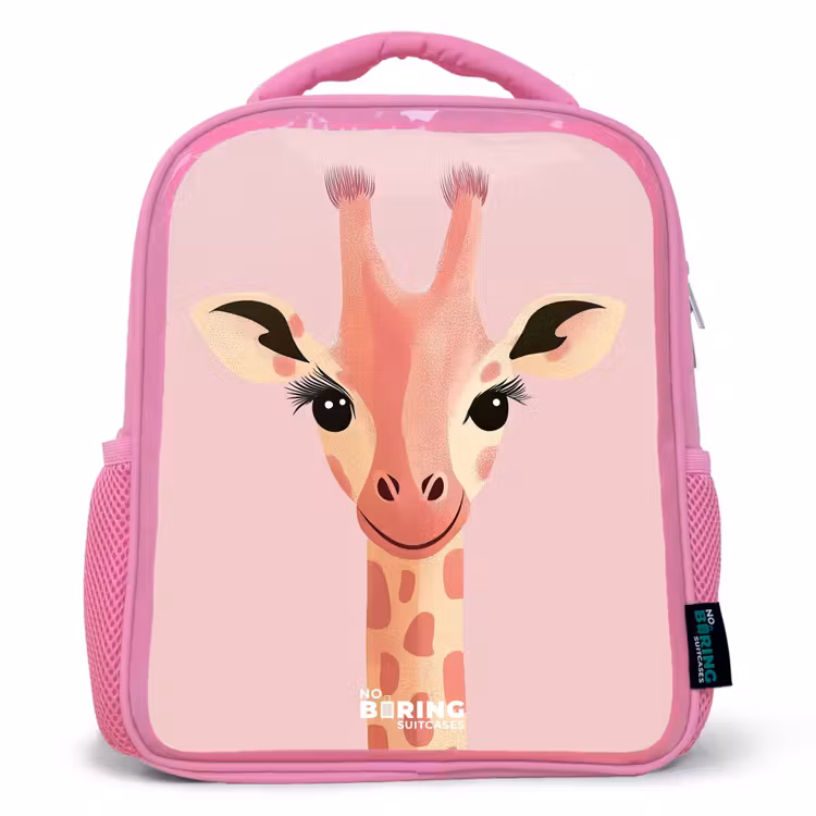 Kinderrucksack - Rosa - Giraffe - Wimpern - Minimalistisch - Rosa — 1