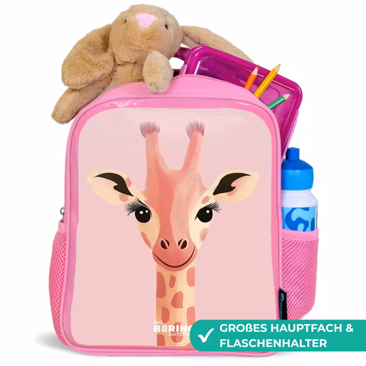 Kinderrucksack - Rosa - Giraffe - Wimpern - Minimalistisch - Rosa — 3