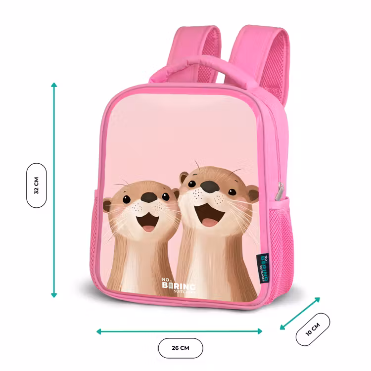 Kinderrucksack - Rosa - Otter - Lächeln - Rosa - Illustration — 2