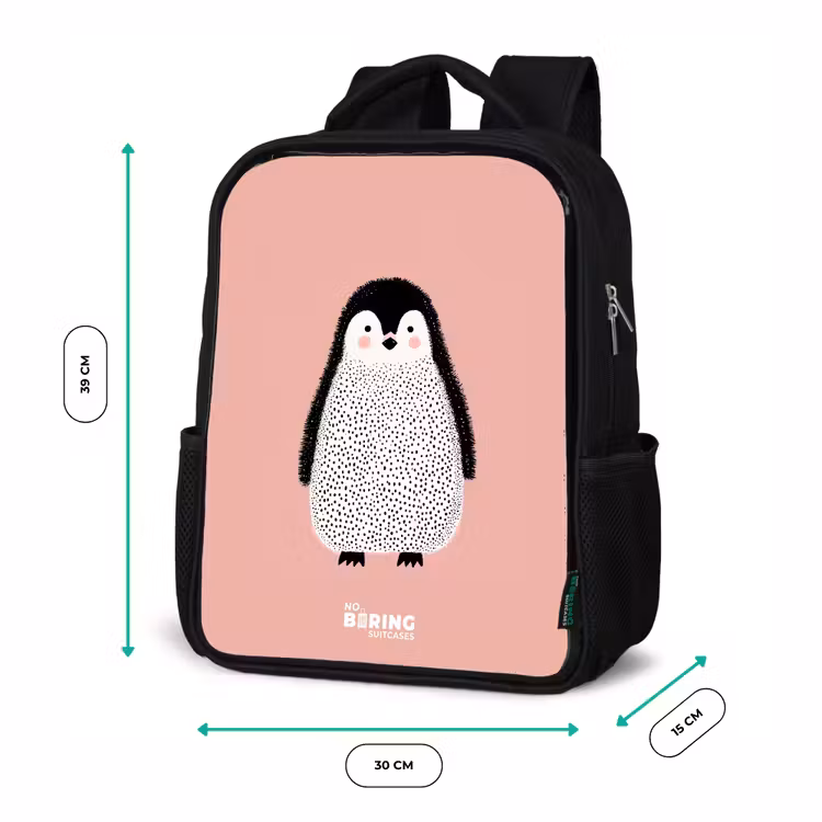 Kinderrucksack - Rosa - Pinguin - Punkte - Rosa - Minimalistisch — 6