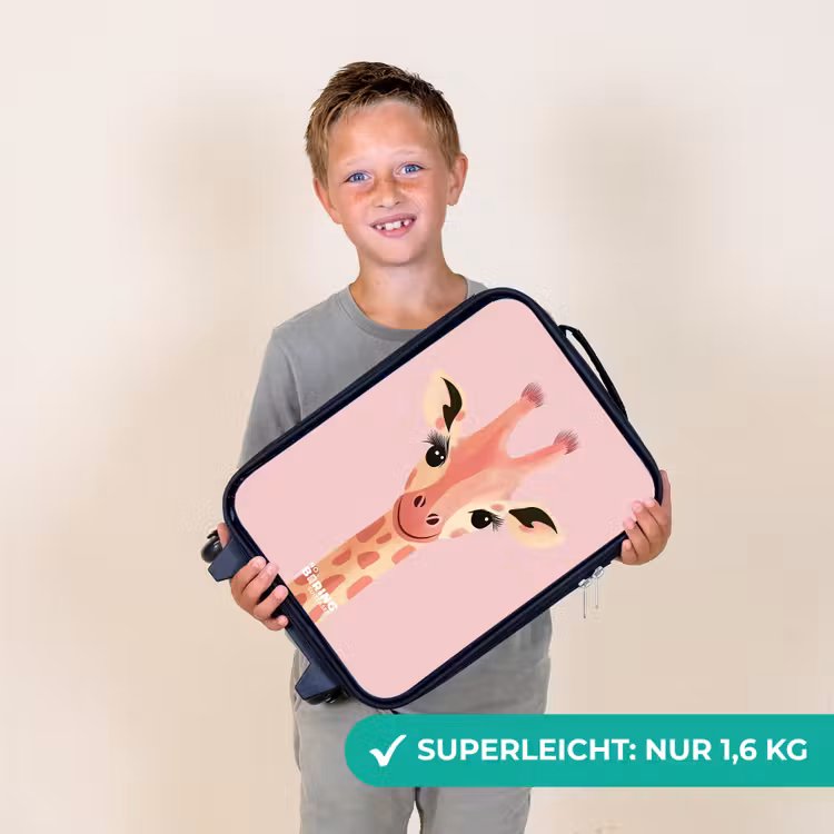 Kinderkoffer - Giraffe - Wimpern - Minimalistisch - Rosa — 2