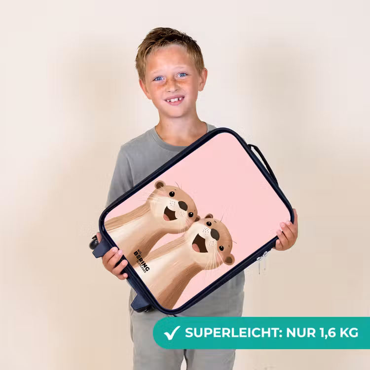 Kinderkoffer - Otter - Lächeln - Rosa - Illustration — 2
