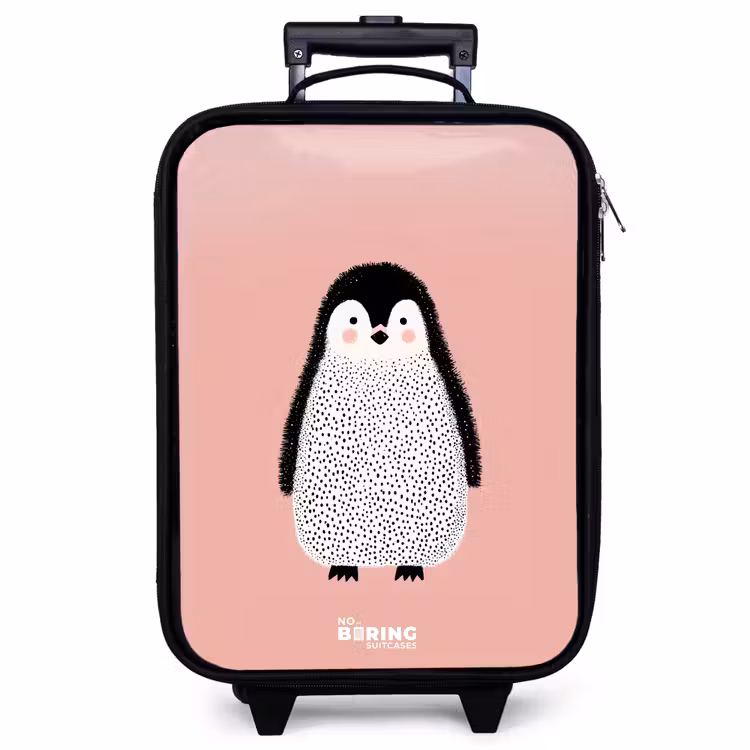 Kinderkoffer - Pinguin - Punkte - Rosa - Minimalistisch — 1