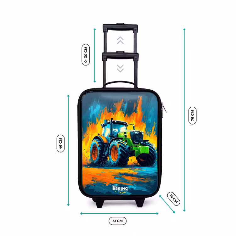 Kinderkoffer - Traktor - Grün - Abstrakt - Pinselstriche — 7