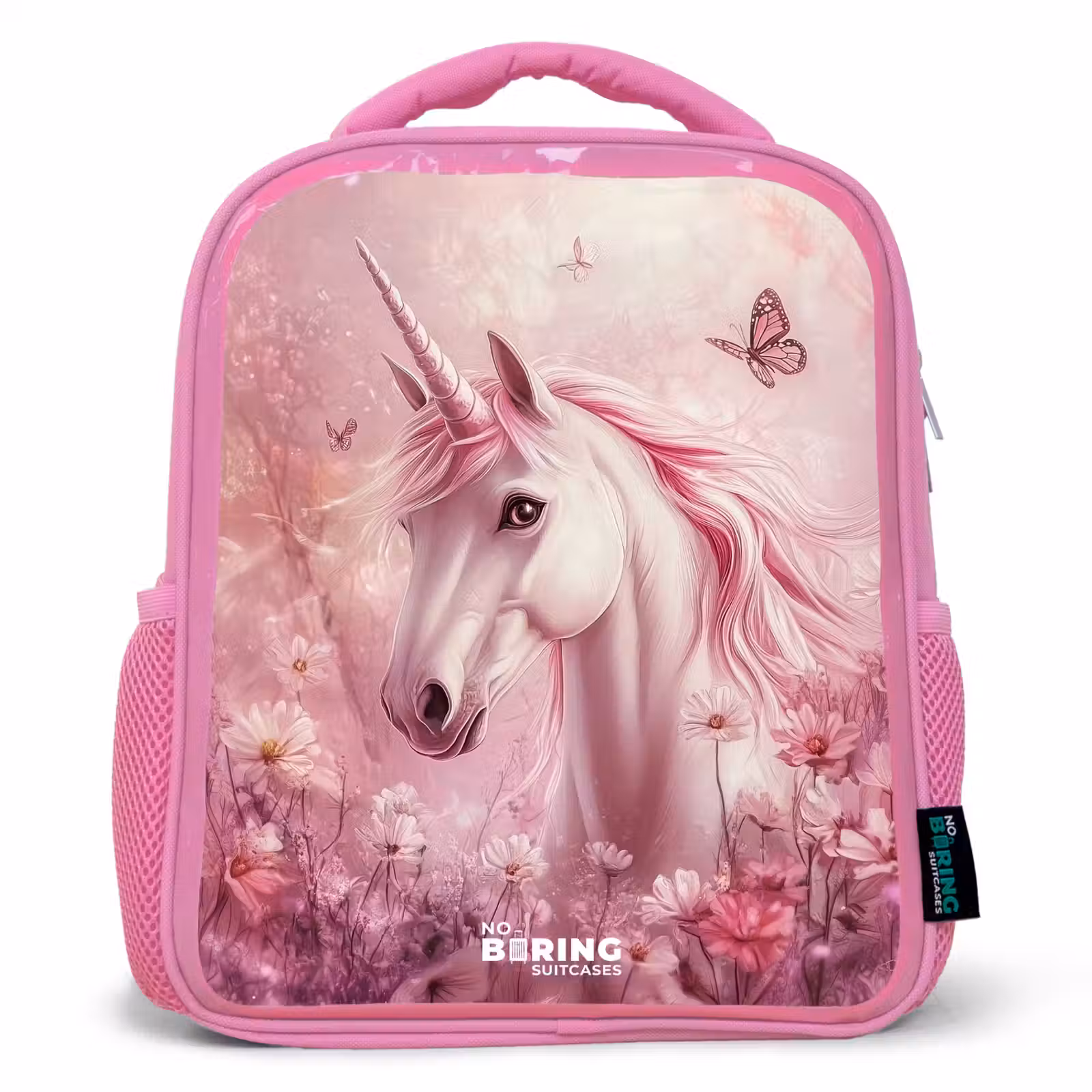 Kinderrucksack - Rosa - Einhorn - Rosa - Schmetterlinge - Blumen — 1