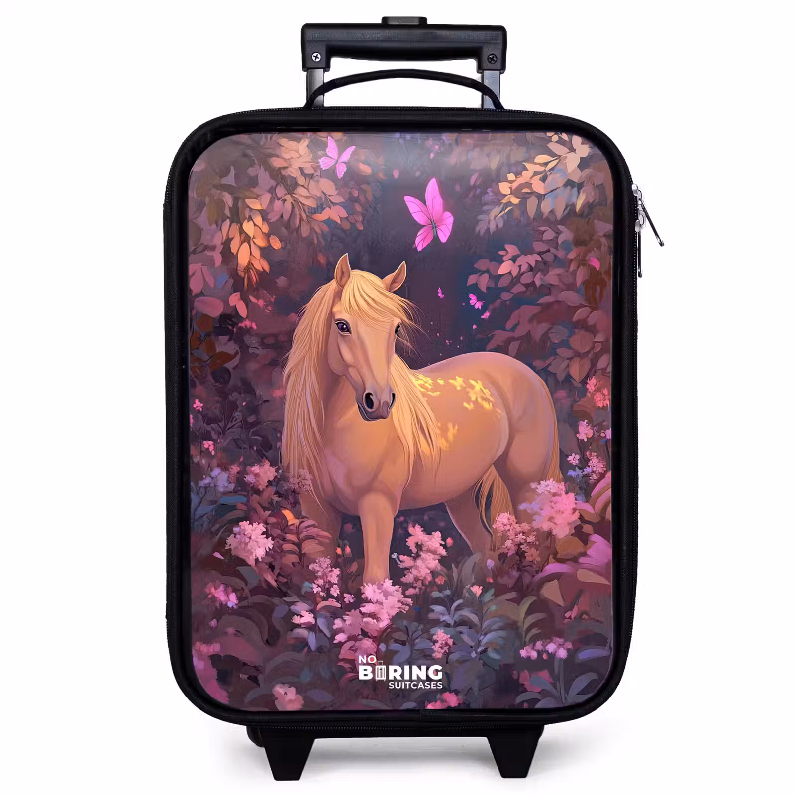 Kinderkoffer - Pferd - Blumen - Lila - Schmetterling — 1