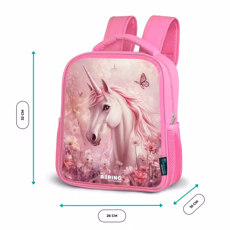 Kinderrucksack - Rosa - Einhorn - Rosa - Schmetterlinge - Blumen — 2
