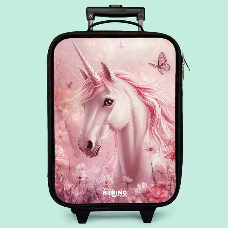 Kinderkoffer - Einhorn - Rosa - Schmetterlinge - Blumen — 3