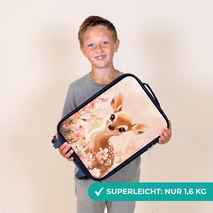 Kinderkoffer - Hirsche - Augen - Punkte - Blumen — 2
