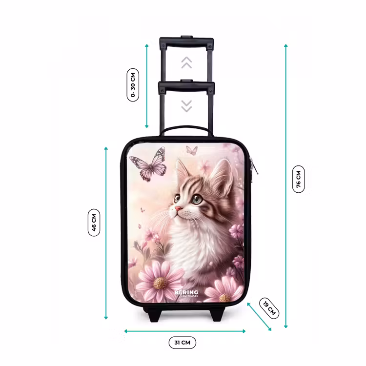 Kinderkoffer - Katze - Lila - Schmetterlinge - Blumen — 7