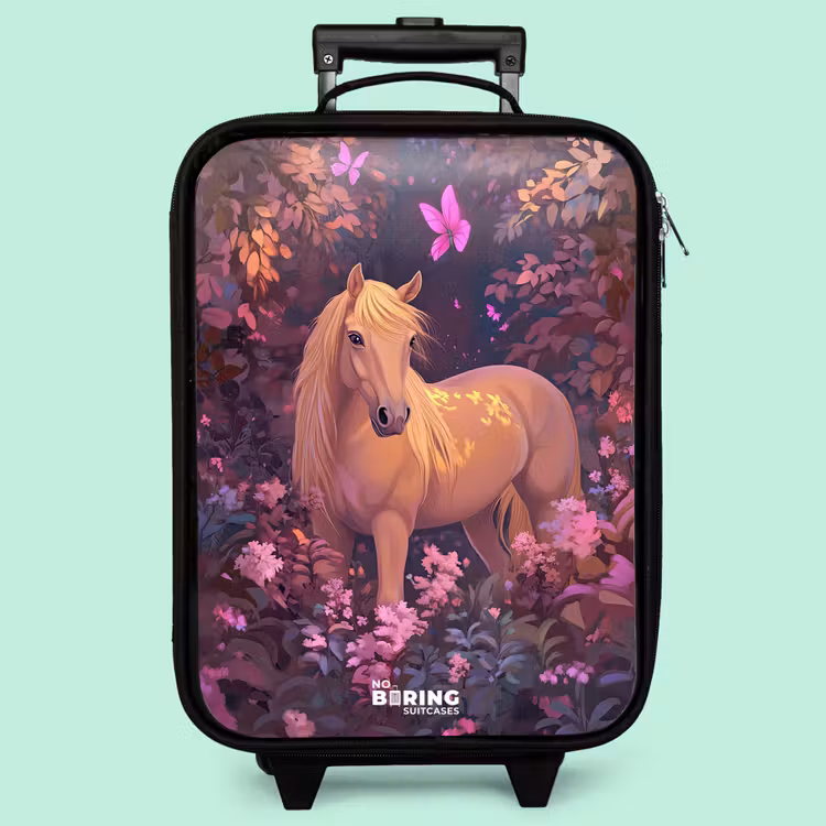 Kinderkoffer - Pferd - Blumen - Lila - Schmetterling — 3
