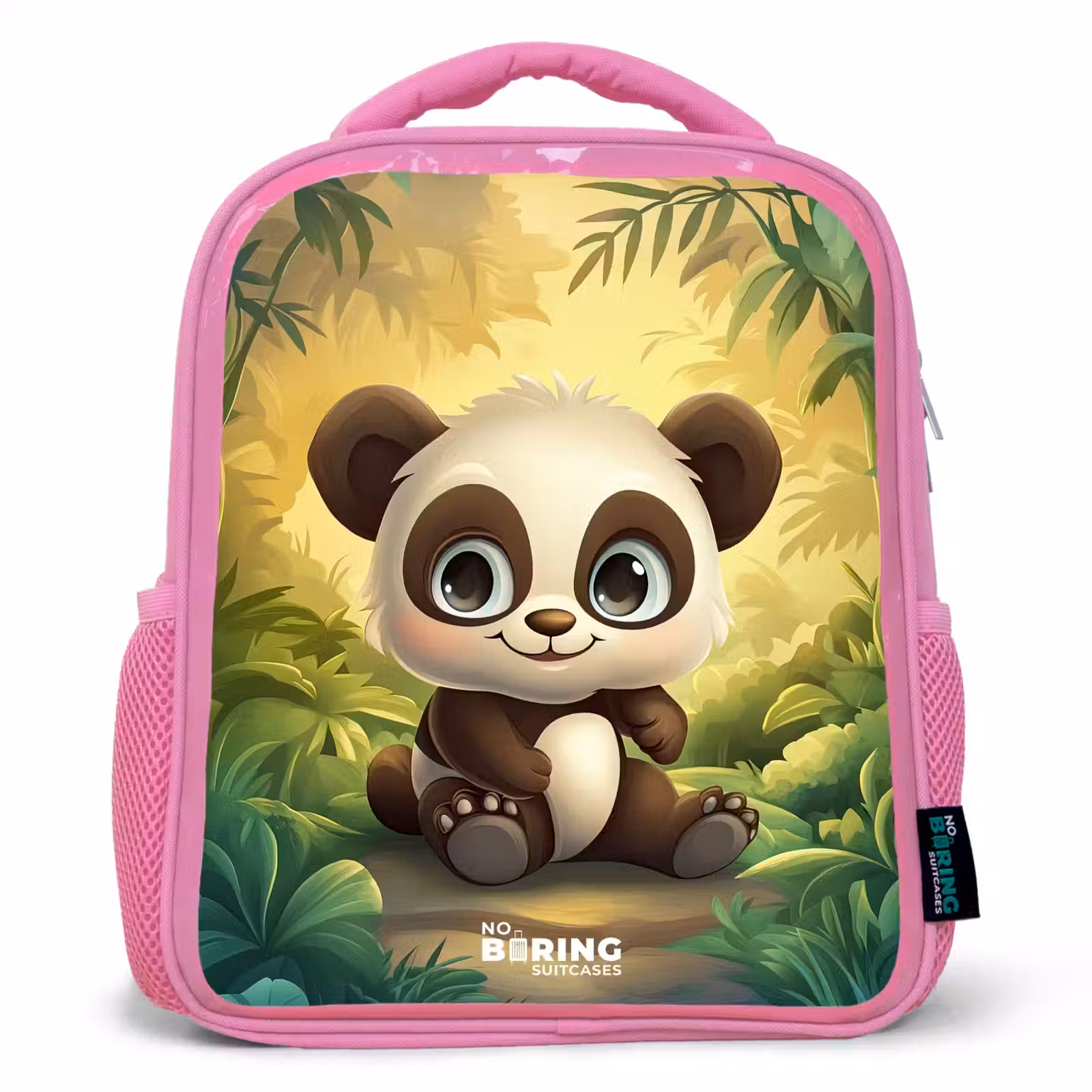Kinderrucksack - Rosa - Panda - Bambuswald - Grün — 1