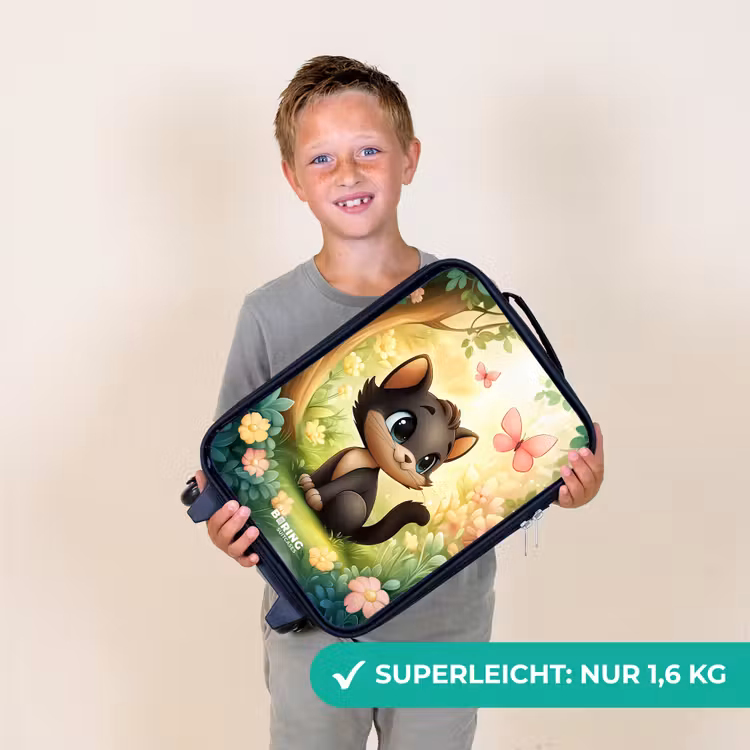Kinderkoffer - Katze - Schmetterling - Blumen — 2