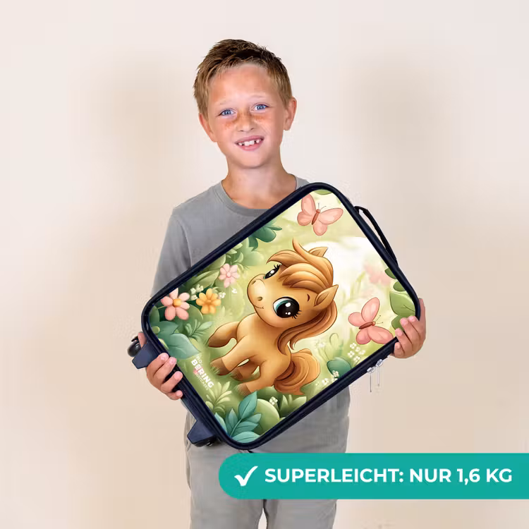 Kinderkoffer - Pferd - Blumen - Schmetterlinge — 2