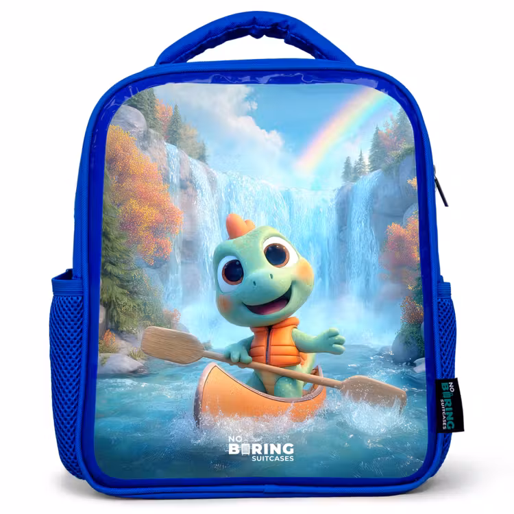 Kinderrucksack - Blau - Dino - Natur - Wasserfall — 1
