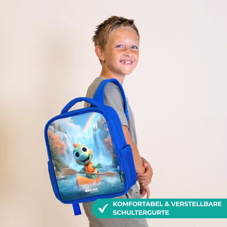 Kinderrucksack - Blau - Dino - Natur - Wasserfall — 5