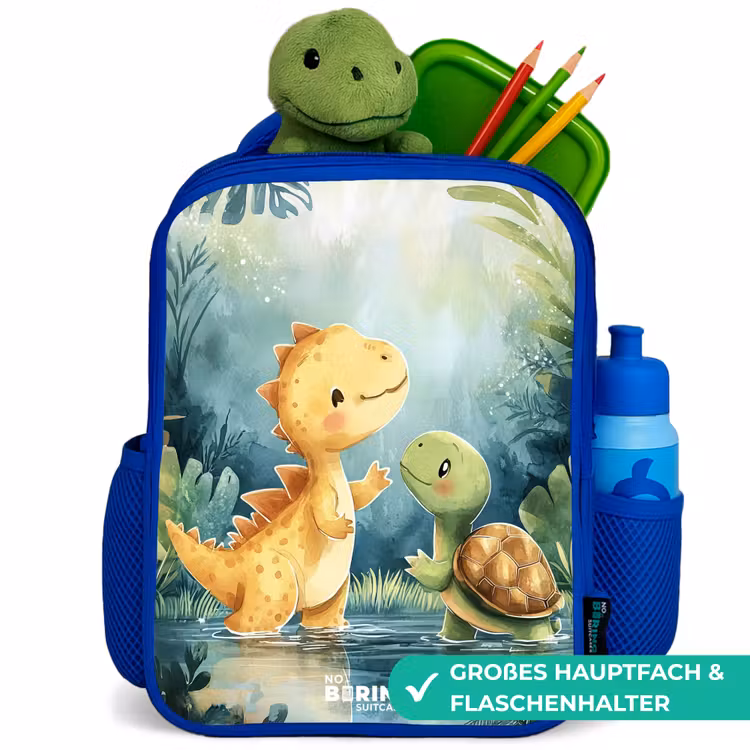 Kinderrucksack - Blau - Dino - Schildkröte - Dschungel — 3