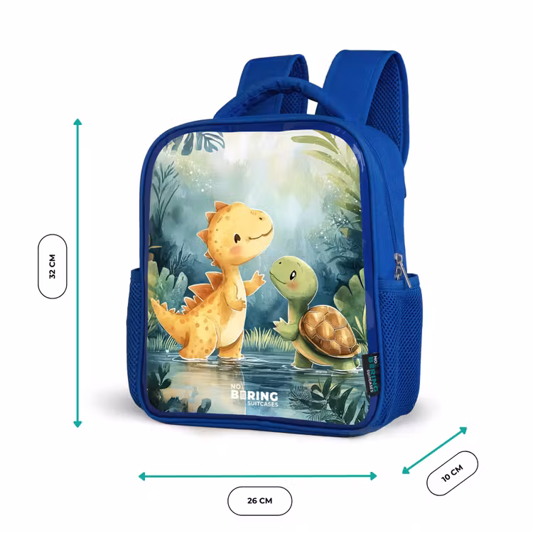 Kinderrucksack - Blau - Dino - Schildkröte - Dschungel — 6