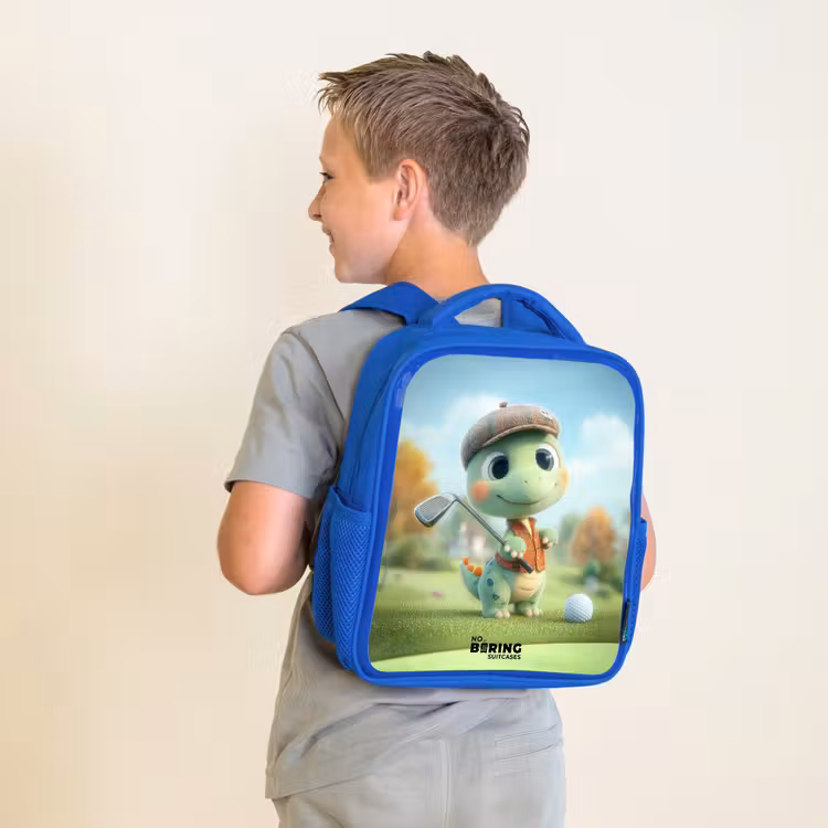 Kinderrucksack - Blau - Golf - Dino - Grün — 2