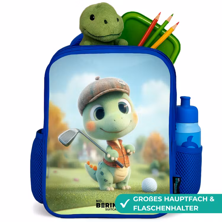 Kinderrucksack - Blau - Golf - Dino - Grün — 3