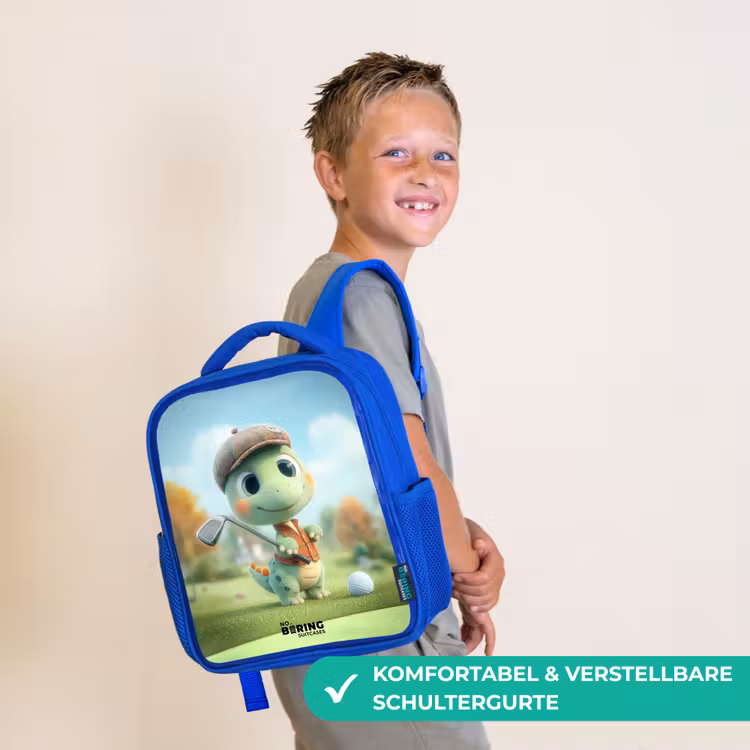 Kinderrucksack - Blau - Golf - Dino - Grün — 5