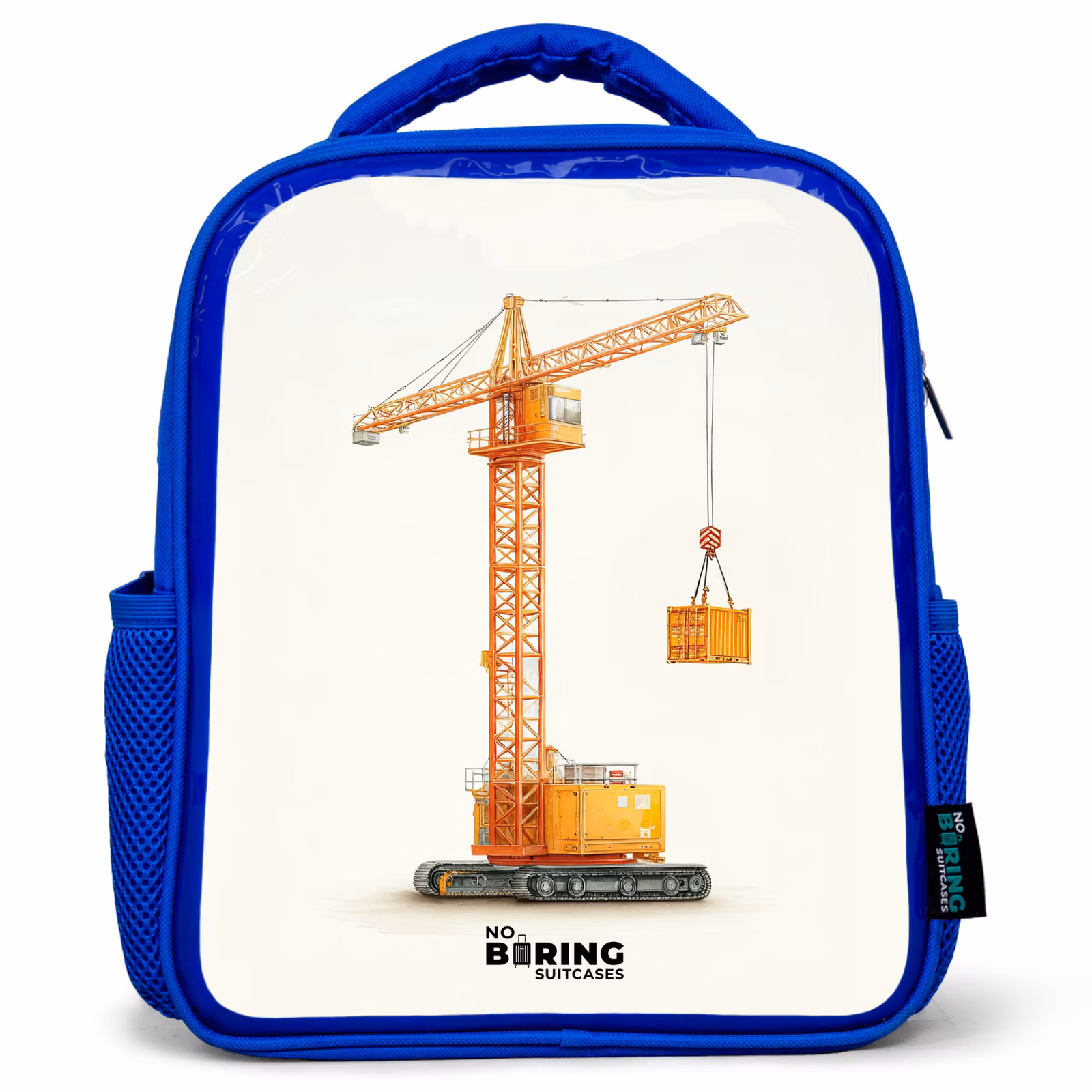 Kinderrucksack - Blau - Turmkran - Signiert - Orange — 1