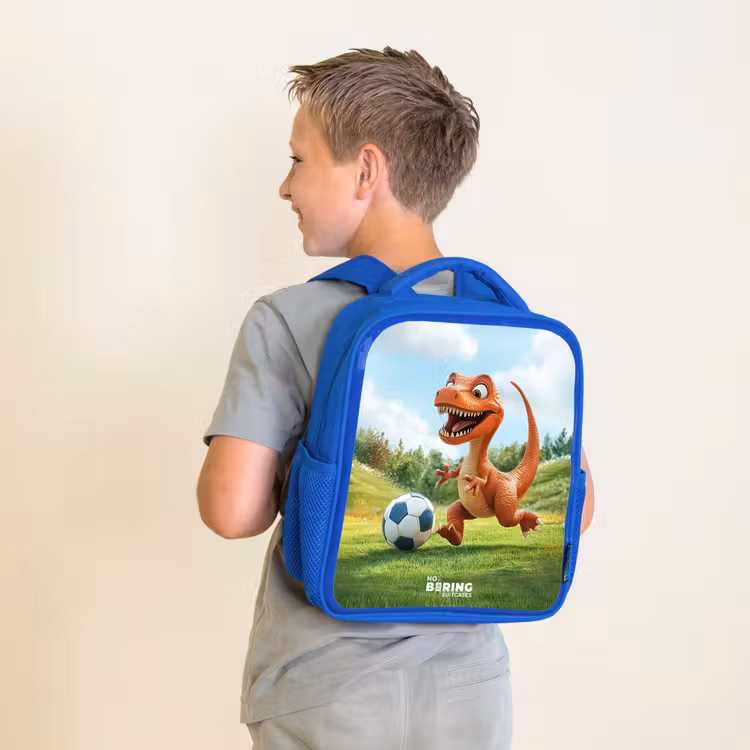 Kinderrucksack - Blau - Fußball - Dino - Sport — 2