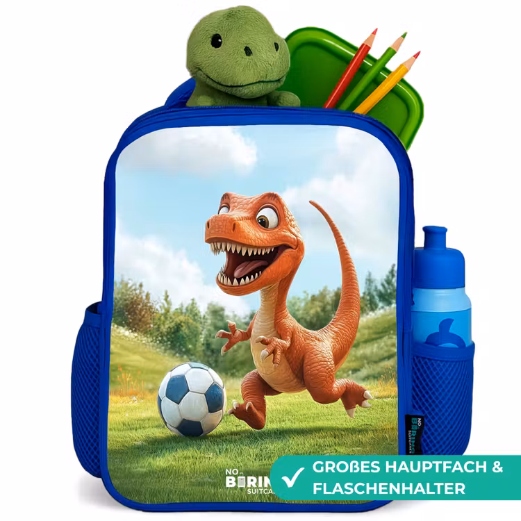 Kinderrucksack - Blau - Fußball - Dino - Sport — 3